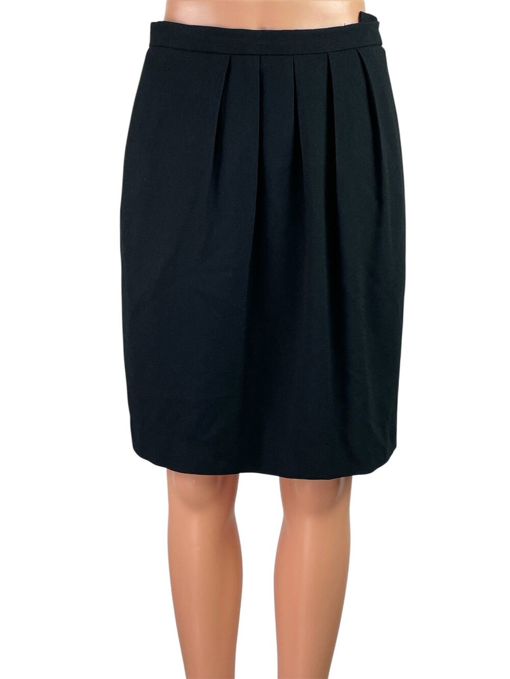 Liz Claiborne Women's Black Pleated High Waisted Pencil Mini Skirt Size 10 P